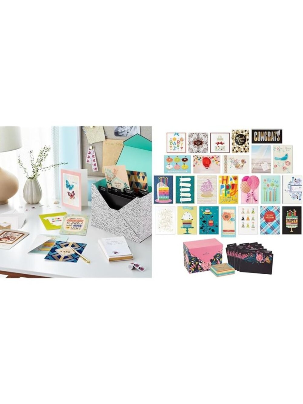 Assorted Handmade Greeting Cards Set - 24 Boxed Cards for All Occasions